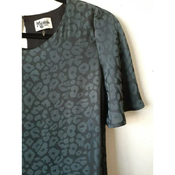 Show Me Your MuMu Jenner Dress Cheetah animal print Charcoal Gray slinky Size Sm - Picture 4 of 6